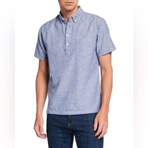 NWT Onia Men's Josh Linen Cotton Chambray Shirt w/ Pocket S New
